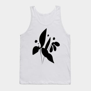 Minimalist Dancing Black Flowers Tank Top